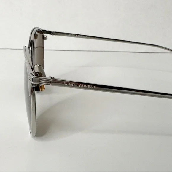 NEW Saint Laurent SL 148 T 003 Silver Classic Sunglasses w Case display picture 1